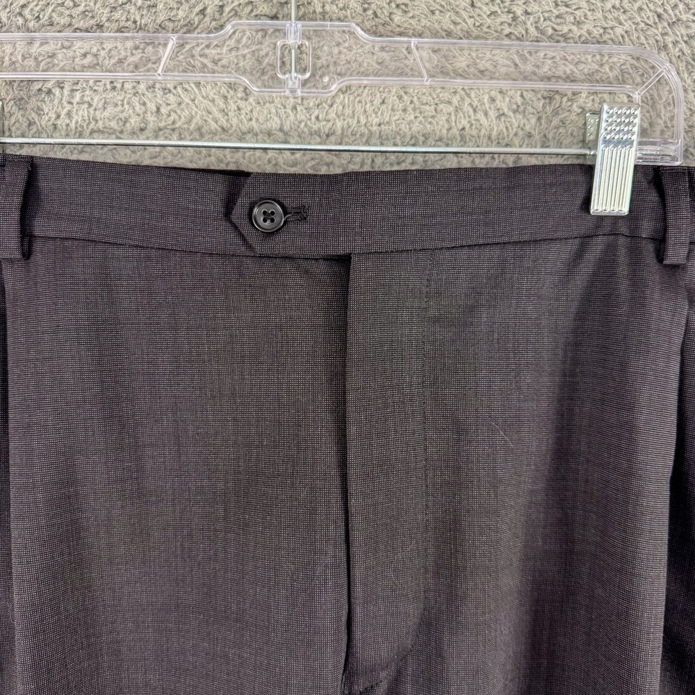 Jos A Bank Dress Pants Mens 44 Waist Gray Wool Pleated Front Cuffed Trousers - Picture 5 of 16